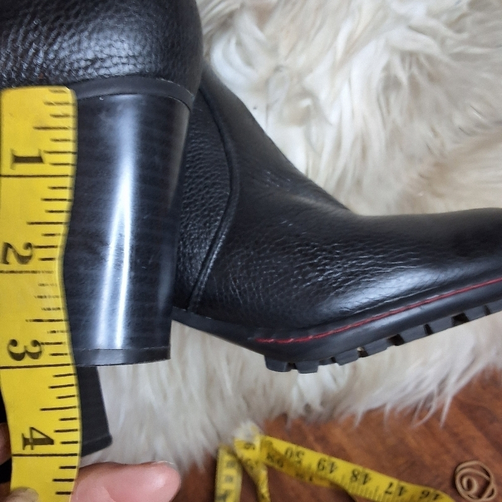 Tommy Girl  Black Pebbled Leather Fleece Lined  Knee High Boots 8 - Picture 9 of 15